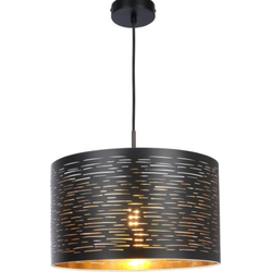 Industriële hanglamp Tunno - L:38cm - E27 - Metaal - Zwart