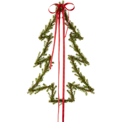 Decoratieve hangende kerstboom in groen en rood ijzer H50