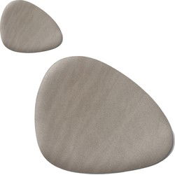Placemats en onderzetters - set 6x - lederlook - metallic taupe - 34 x 42 cm - Placemats