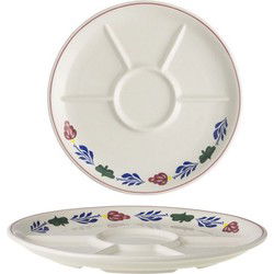 Boerenbont Fondue Gourmet bord 23cm set van 2 stuks
