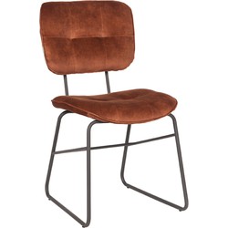 LABEL51 Eetkamerstoel Dez - Rust - Velours - Black Frame