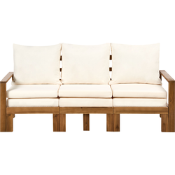 ISOLELLO - Tuinbank met kussens - Lichtbeige - Acaciahout