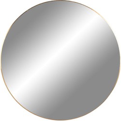 Jersey Mirror - Mirror with brass look frame Ã˜60 cm