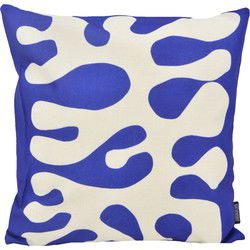 Sierkussen Royal Blue Coral | 45 x 45 cm | Katoen/Linnen