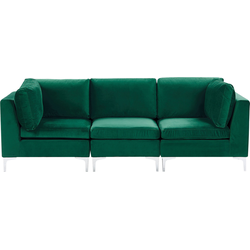 Beliani EVJA - Modulaire Sofa-Groen-Fluweel