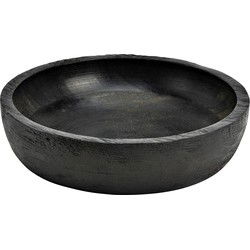 Fruitschaal/fruitmand - serveer schaal - mango hout - D20 x H5 cm - Fruitschalen