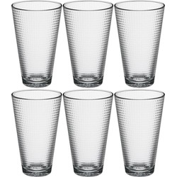 Set van 6x stuks water/sap glazen Benit 340 ml van glas - Drinkglazen