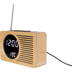 Alarm Clock Retro Radio Bamboo