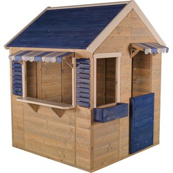 Wendi Toys Houten speelhuis - Strandwinkel - Blauw - Voor buiten / tuin