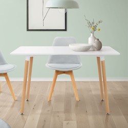 Houten eettafel 120x70 cm wit Eetkamertafel voor 4-6 personen ML design