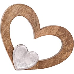 SVJ Decoratieve Hartjes - 3x27x21 cm - Mango Hout - Naturel