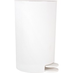 MSV pedaalemmer - kunststof - wit - 3L - 15 x 27 cm - Badkamer/toilet - Pedaalemmers