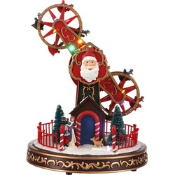 LuVille Kerstdorp Miniatuur Kermis Speedy Windmill - L24 x B21 x H22 cm
