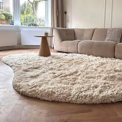 Organisch Hoogpolig Vloerkleed Pilo Ivoor Wit Polyester Interieur05 - 240 x 340 - (XL)