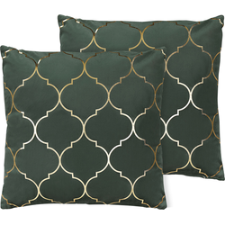ALYSSUM  - Sierkussen set van 2 - Donkergroen - 45 x 45 cm - Polyester