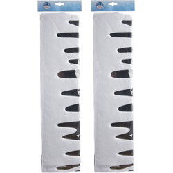 Decoris Ijspegelrand - 2x - wit - 180 x 15 cm - polyester - sneeuwrand - Decoratiesneeuw