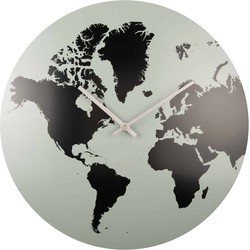 Wandklok World Map - Grijs Jade - Ø39cm