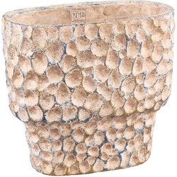 PTMD Bloempot Liselot - 30x15x28 cm - Cement - Bruin