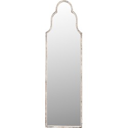 Clayre & Eef Spiegel  38x132 cm Wit Ijzer Rechthoek Grote Spiegel