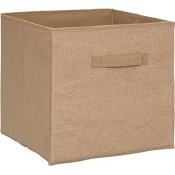 Opbergmand/kastmand 29 liter bruin/naturel jute 31 x 31 x 31 cm - Opbergmanden