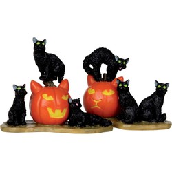 Weihnachtsfigur Halloween cats set of 2 - LEMAX