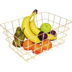 Fruitschaal/fruitmand middelgroot staaldraad goud 30 x 21 x 14 cm - Fruitschalen