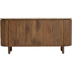 Dressoir Bruin Mangohout Travertin - 175x40x85cm - Myra