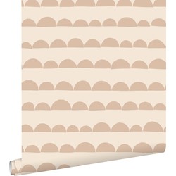 ESTAhome behang grafisch motief terracotta roze - 50 x 900 cm - 139729