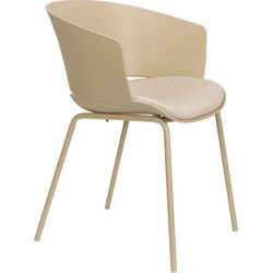 Housecraft Living Jessica Eetkamerstoelen met armleuning Beige - Set van 4