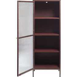 Vitrinekast Rood - 40x58x160cm - Metaal - Kast Bronco