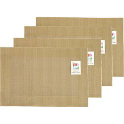 Placemats Hampton - 8x - goud - PVC - 30 x 45 cm - Placemats