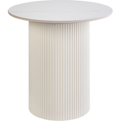Beliani LEONA - Bijzettafel-Beige-Gesinterde steen
