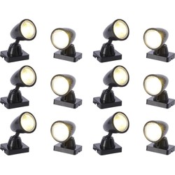 Kerstdorp accessoires LED spot lampen 12 stuks - Kerstdorpen