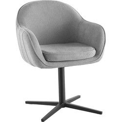 Eetkamerstoel Lichtgrijs Stof - Draaibaar - 63x60x81,5cm - Tamera - Set van 2