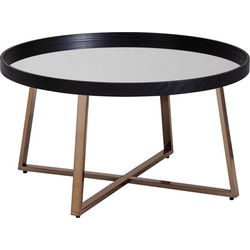 Pippa Design salontafel met spiegelend tafelblad op metalen frame - goudkleurig