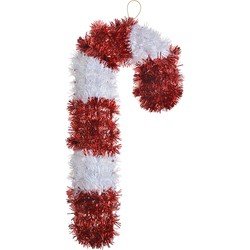 Clayre & Eef Kerstdecoratie Zuurstok 36 cm Rood Wit Kunststof