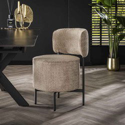 Set van 2 Draaibare Eetkamerstoelen Bouclé Lima - Rond - Zonder Armleuningen