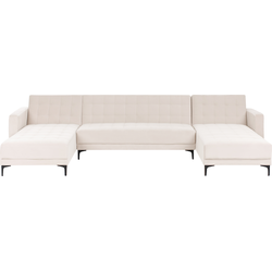 Beliani ABERDEEN - Modulaire Sofa-Beige-Fluweel