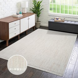 Tapijtenloods Vloerkleed Lindo Modern Effen Woonkamer Creme Laagpolig- 120x170 CM