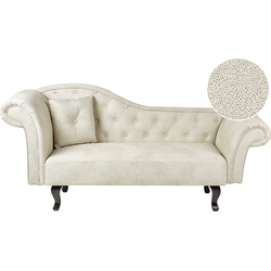 Beliani LATTES - Chaise longue-Beige-Fluweel