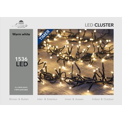 Cluster lights 1536l/9m led warm wit - 4m aanloopsnoer zwart - bi-bui trafo Anna's collection