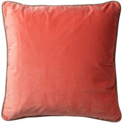 Dutch Decor FINN - Sierkussen 45x45 cm - velvet - effen kleur - met glitterbies - Coral - koraalroze - Dutch Decor