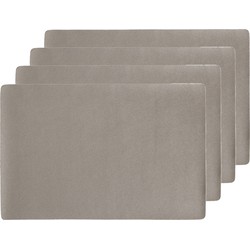 Zeller placemats - 4x - vegan leer - taupe - 45 x 30 cm - Placemats