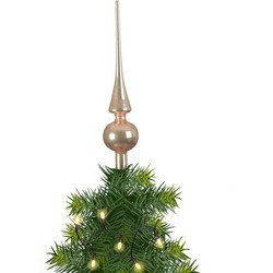 Kerstboom glazen piek bruin glans 26 cm - kerstboompieken
