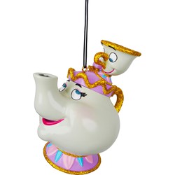 Ornament plastic mrs potts & chip l9cm