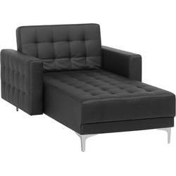 Beliani ABERDEEN - Chaise longue-Zwart-Kunstleer