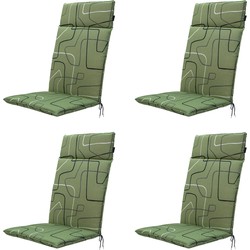 Madison -  Tuinstoelkussen Hoge Rug Joah sage - Ca. 120x50 cm - Set van 4