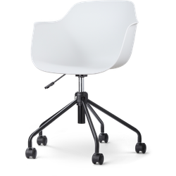 Nout-Puk bureaustoel wit - zwart onderstel