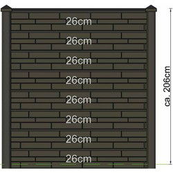Berton sleufpaal Reest wit/grijs tussenmodel 272 cm met kabeldoorvoer Tuindeco