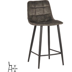 LABEL51 Barkruk Jelt - Hunter - Velours - Zithoogte 66